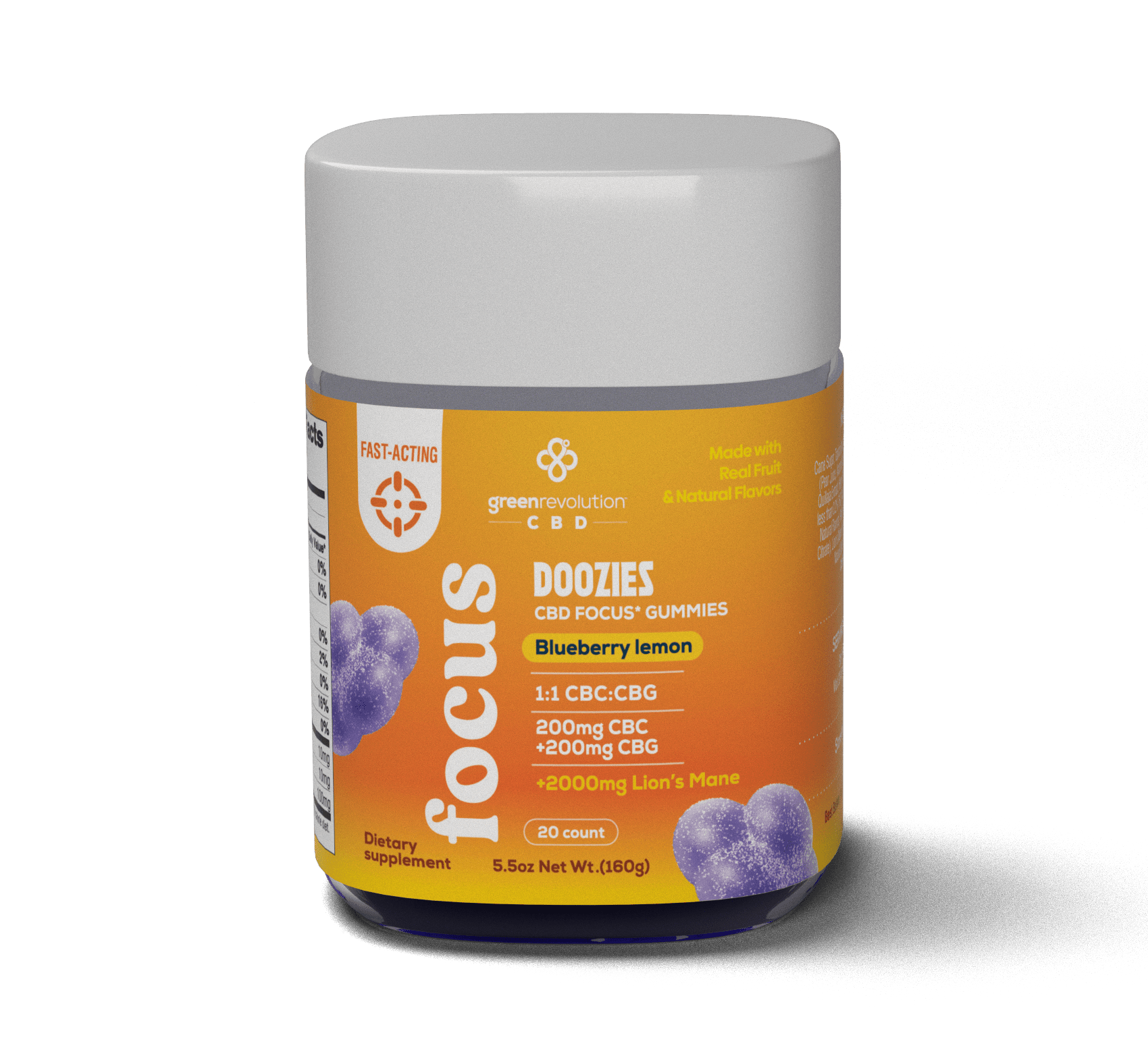 Eybna イブナ CBD CBG 10ml ブルーベリークッキーズ Blueberry Lemon For Focus CBD + CBG Oil Gummies - {1:1 Ratio