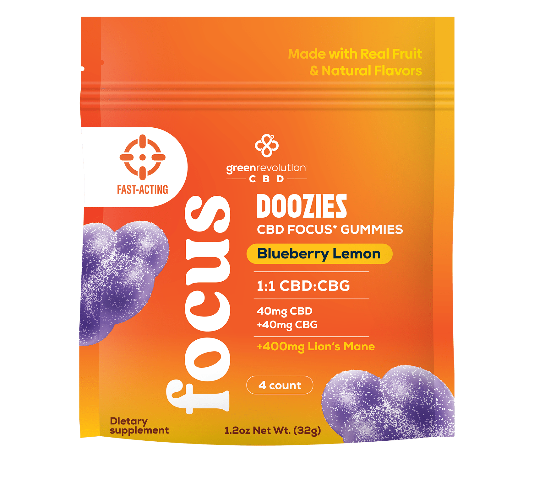 CBD Focus Blueberry Lemon - Green Revolution CBD